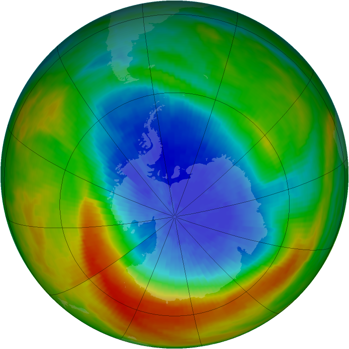 Antarctic ozone map for 02 October 1983
